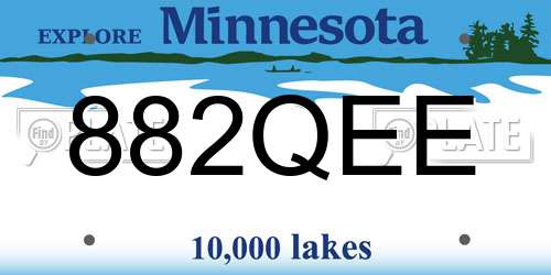 882QEE Minnesota License Plate