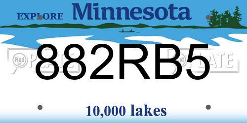 882RB5 Minnesota License Plate