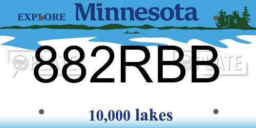 882RBB Minnesota License Plate