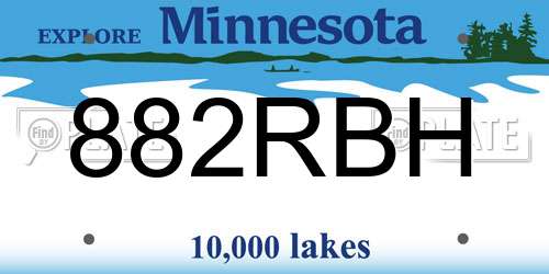 882RBH Minnesota License Plate