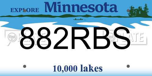 882RBS Minnesota License Plate