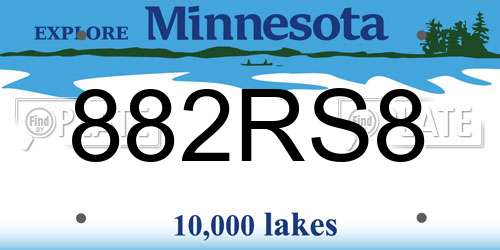 882RS8 Minnesota License Plate