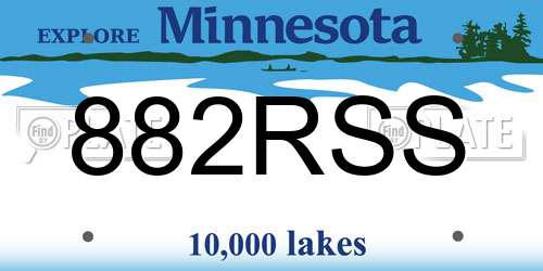 882RSS Minnesota License Plate