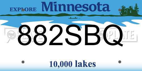 882SBQ Minnesota License Plate