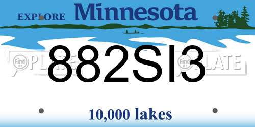 882SI3 Minnesota License Plate