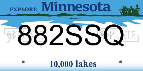 882SSQ Minnesota License Plate