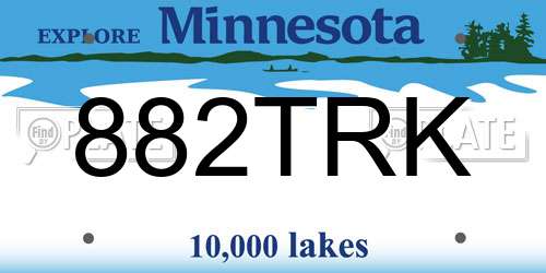 882TRK Minnesota License Plate