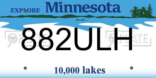 882ULH Minnesota License Plate