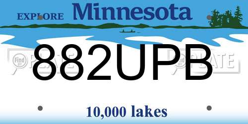 882UPB Minnesota License Plate