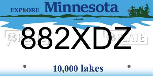 882XDZ Minnesota License Plate