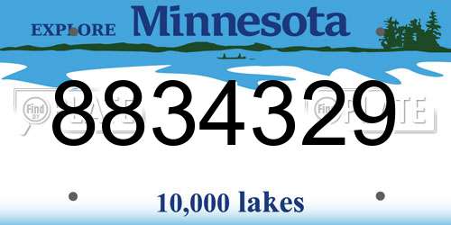8834329 Minnesota License Plate