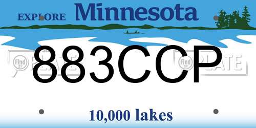883CCP Minnesota License Plate