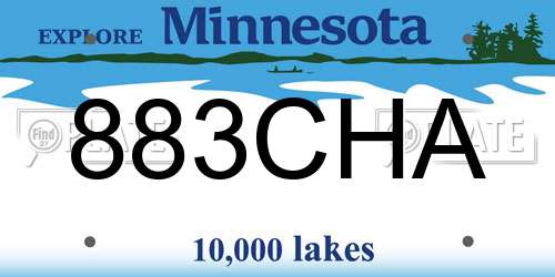 883CHA Minnesota License Plate