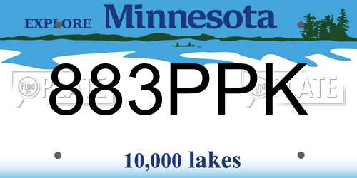 883PPK Minnesota License Plate