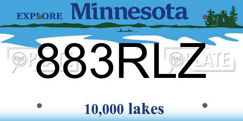 883RLZ Minnesota License Plate