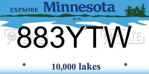 883YTW Minnesota License Plate