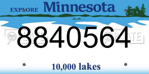 8840564 Minnesota License Plate