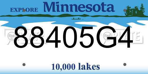 88405G4 Minnesota License Plate