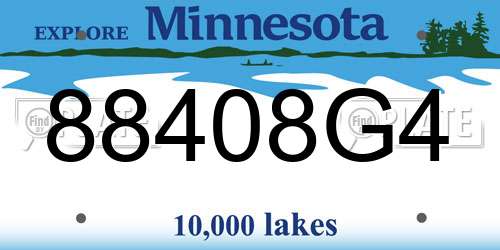 88408G4 Minnesota License Plate
