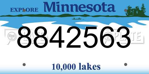 8842563 Minnesota License Plate