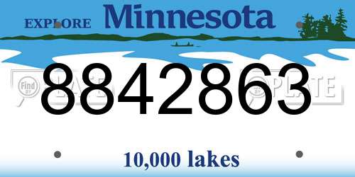 8842863 Minnesota License Plate