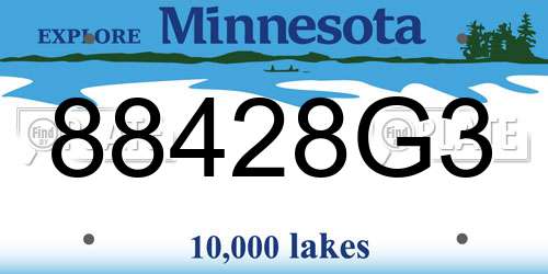 88428G3 Minnesota License Plate