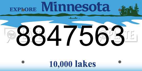 8847563 Minnesota License Plate