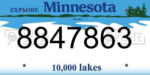 8847863 Minnesota License Plate