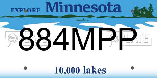 884MPP Minnesota License Plate