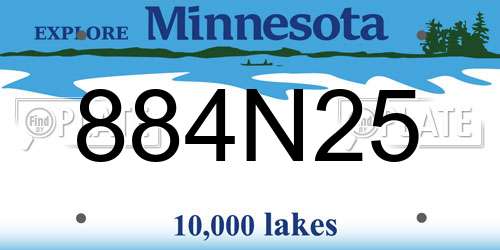 884N25 Minnesota License Plate