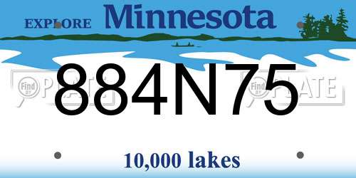 884N75 Minnesota License Plate