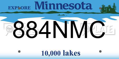 884NMC Minnesota License Plate