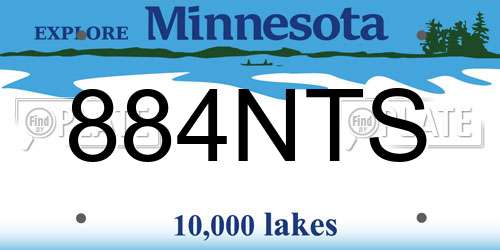 884NTS Minnesota License Plate