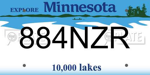 884NZR Minnesota License Plate