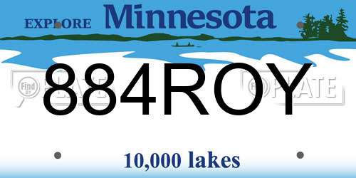 884ROY Minnesota License Plate