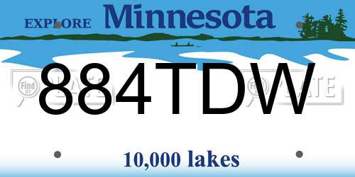 884TDW Minnesota License Plate