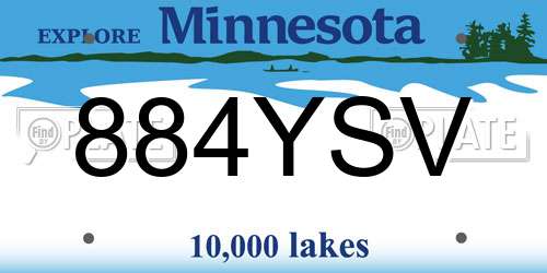 884YSV Minnesota License Plate