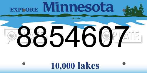 8854607 Minnesota License Plate