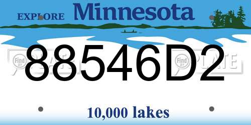 88546D2 Minnesota License Plate