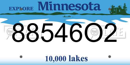 88546O2 Minnesota License Plate