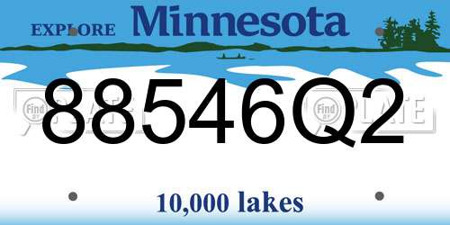 88546Q2 Minnesota License Plate