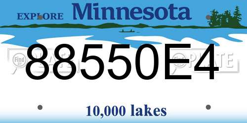 88550E4 Minnesota License Plate