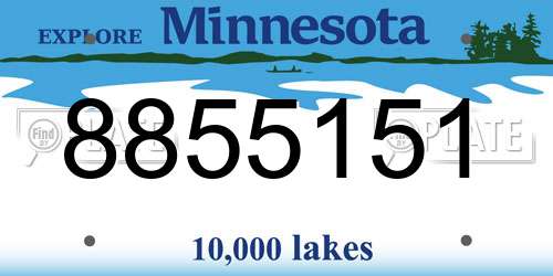 8855151 Minnesota License Plate
