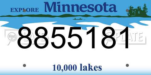 8855181 Minnesota License Plate