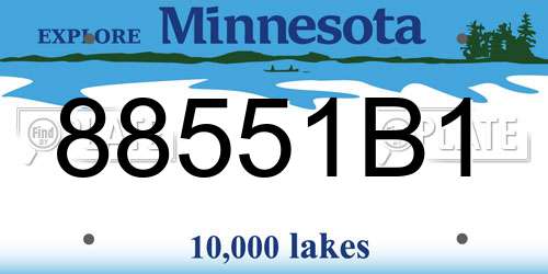 88551B1 Minnesota License Plate