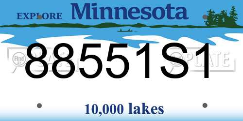 88551S1 Minnesota License Plate