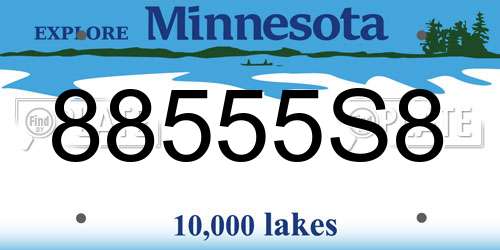 88555S8 Minnesota License Plate