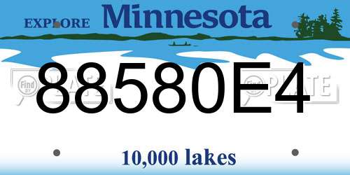 88580E4 Minnesota License Plate