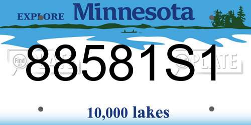 88581S1 Minnesota License Plate