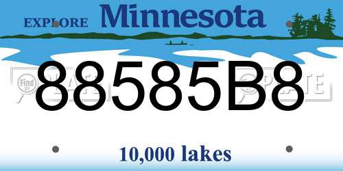 88585B8 Minnesota License Plate